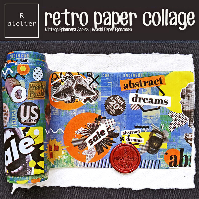 Retro Washi Scrapbooking Paper Collage