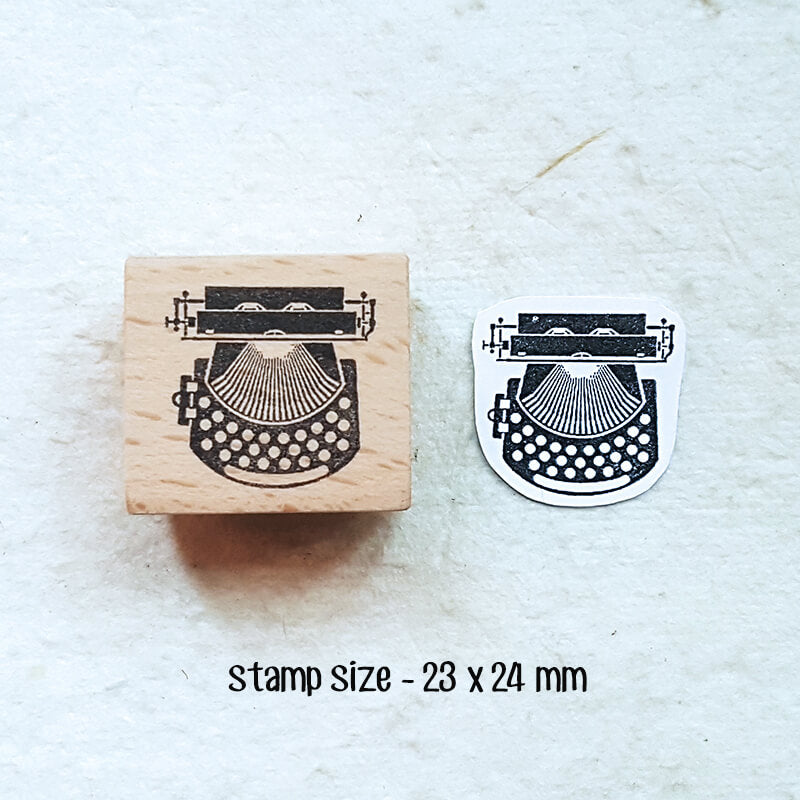 Retro Typewriters Scrapbooking Wooden Stamp