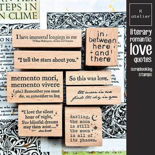 Literary Romantic Love Quotes Scrapbooking Wooden Stamp