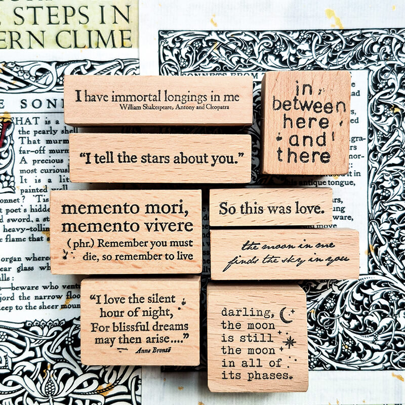 Literary Romantic Love Quotes Scrapbooking Wooden Stamp