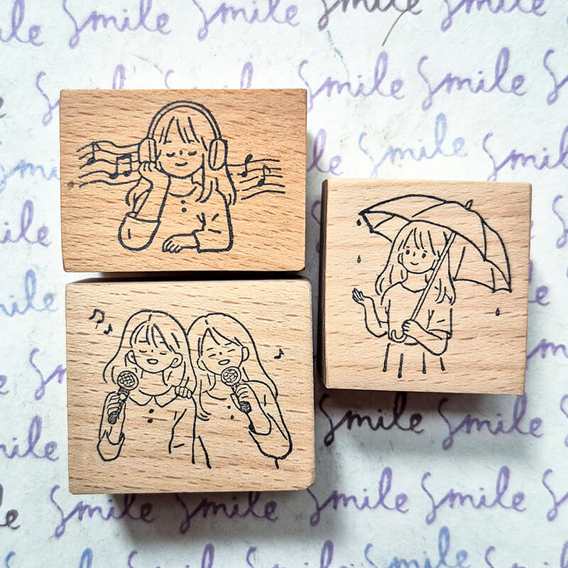 Me Time Self-Care Daily Life Scrapbooking Wooden Stamp