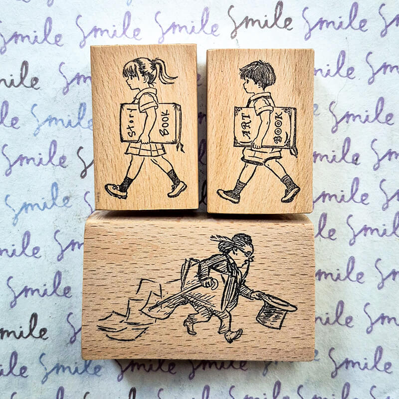 Bookworm Book Lovers Scrapbooking Wooden Stamp