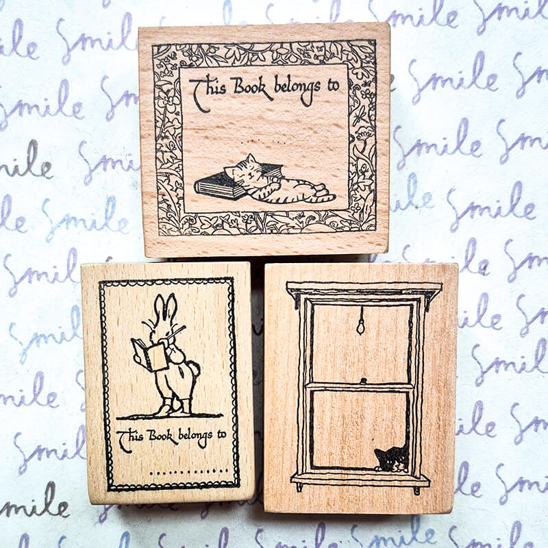Bookworm Book Lovers Scrapbooking Wooden Stamp