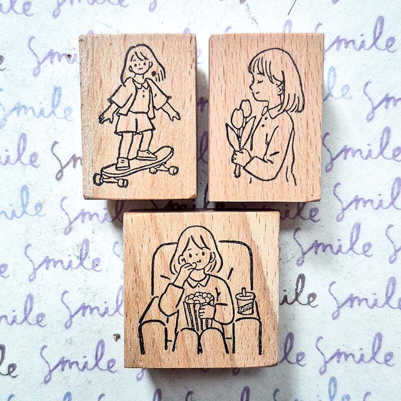 Me Time Self-Care Daily Life Scrapbooking Wooden Stamp
