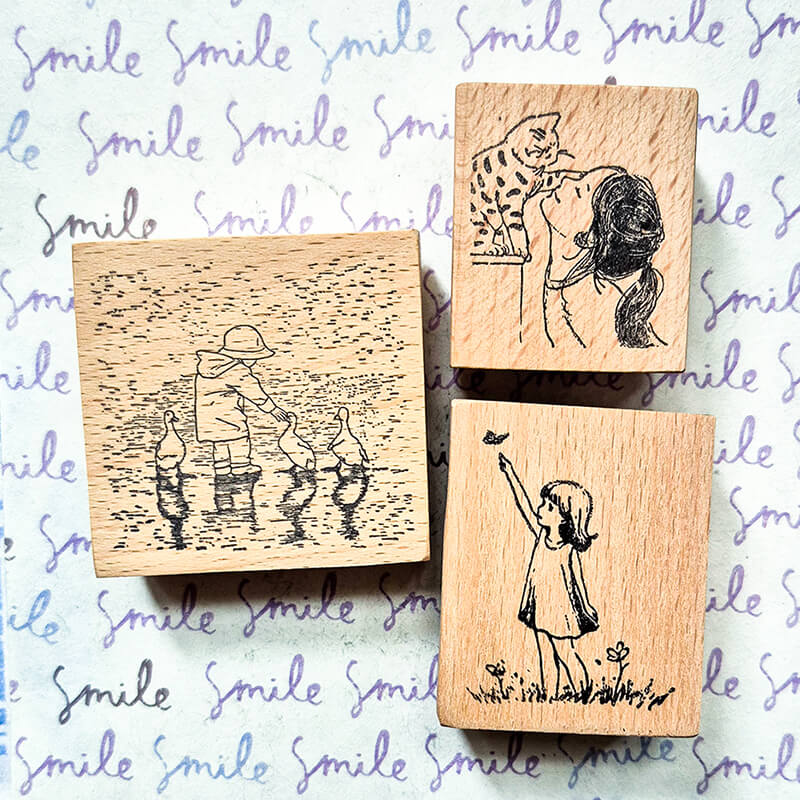 Happy Memorable Moments Scrapbooking Wooden Stamp
