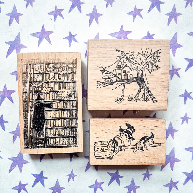Halloween Trick-or-Treat Hocus Pocus Scrapbooking Wooden Stamps