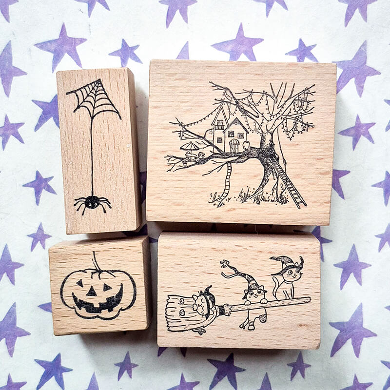 Halloween Trick-or-Treat Hocus Pocus Scrapbooking Wooden Stamps