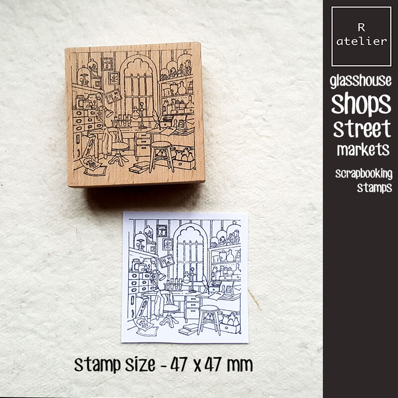 Glasshouse Shops Street Markets Scrapbooking Wooden Stamps