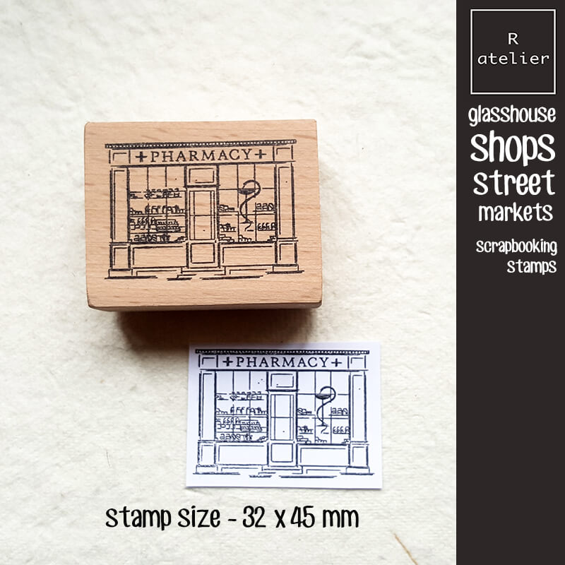 Glasshouse Shops Street Markets Scrapbooking Wooden Stamps