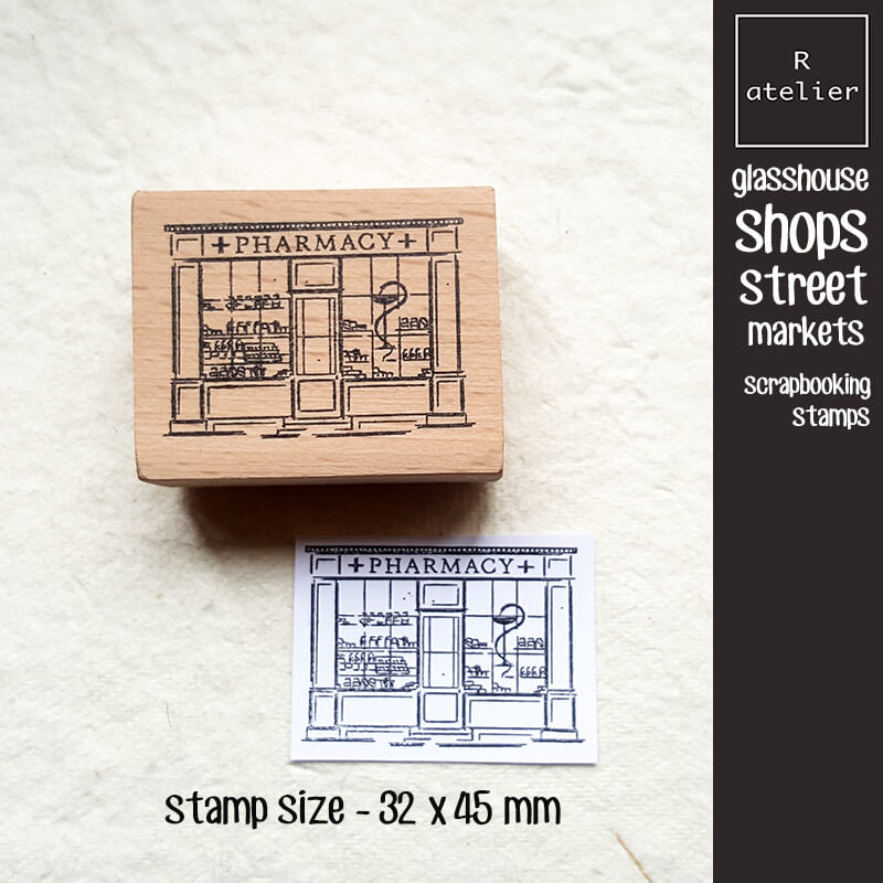 Glasshouse Shops Street Markets Scrapbooking Wooden Stamps