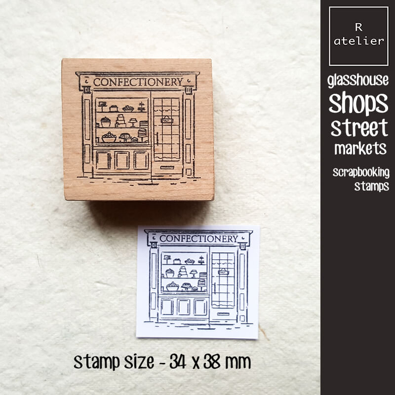 Glasshouse Shops Street Markets Scrapbooking Wooden Stamps