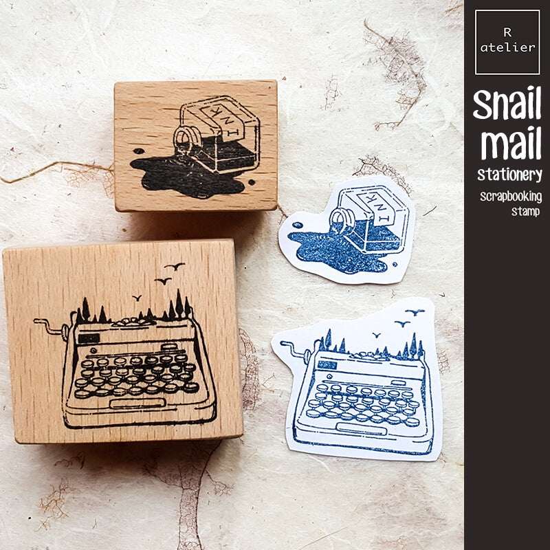 Snail Mail Stationery Scrapbooking Wooden Stamp