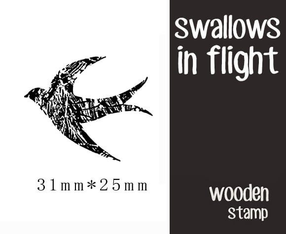 Swallows in Flight Scrapbooking Wooden Stamps