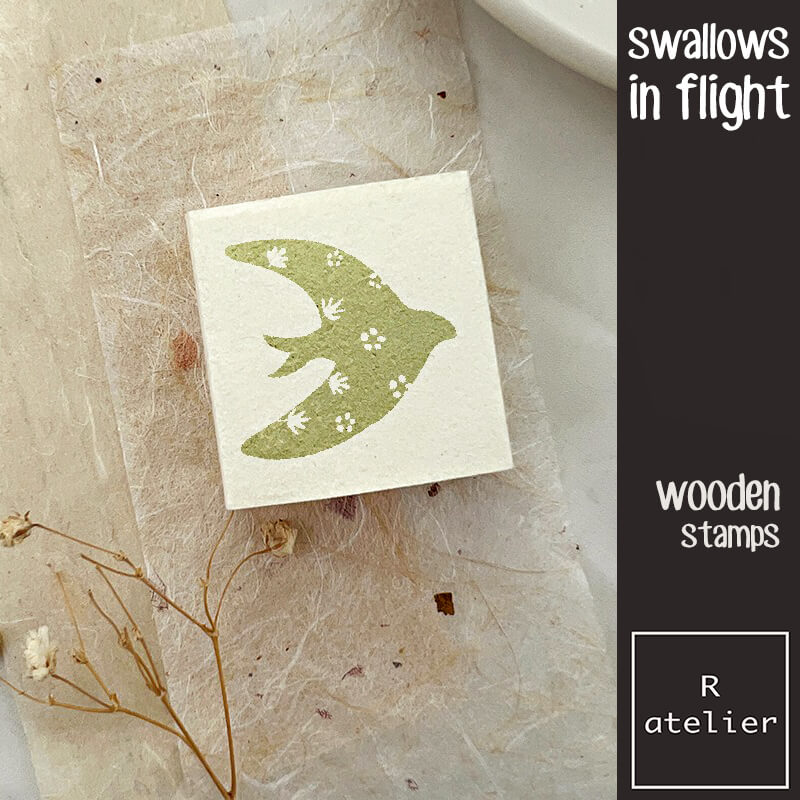 Swallows in Flight Scrapbooking Wooden Stamps