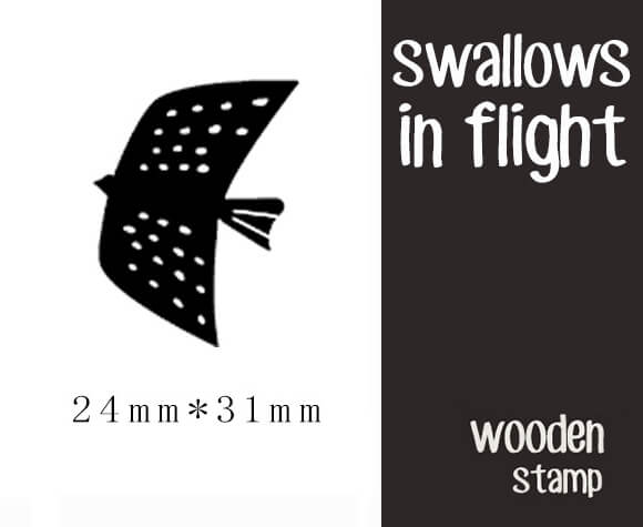 Swallows in Flight Scrapbooking Wooden Stamps