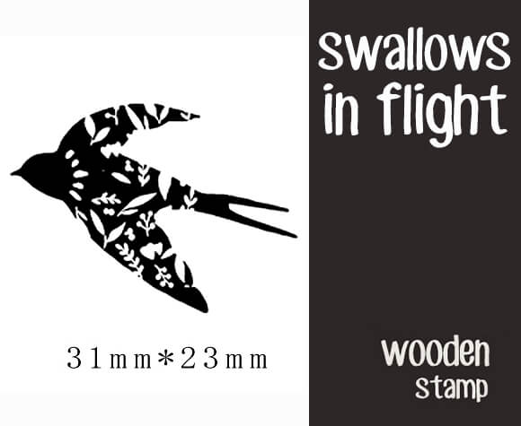 Swallows in Flight Scrapbooking Wooden Stamps
