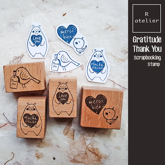 Be Thankful Be Mindful Gratitude Scrapbooking Wooden Stamp