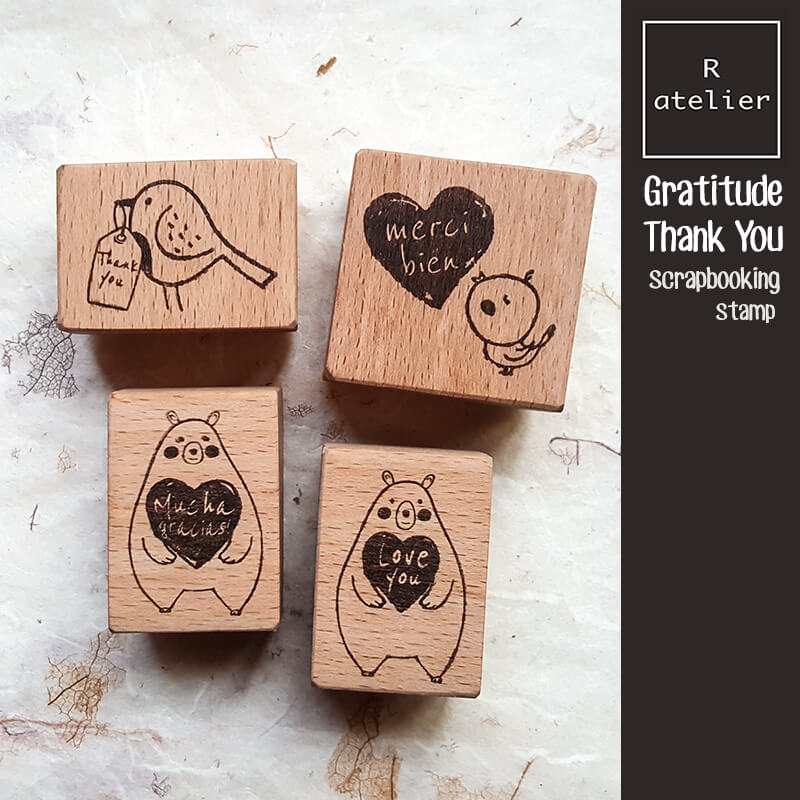 Be Thankful Be Mindful Gratitude Scrapbooking Wooden Stamp