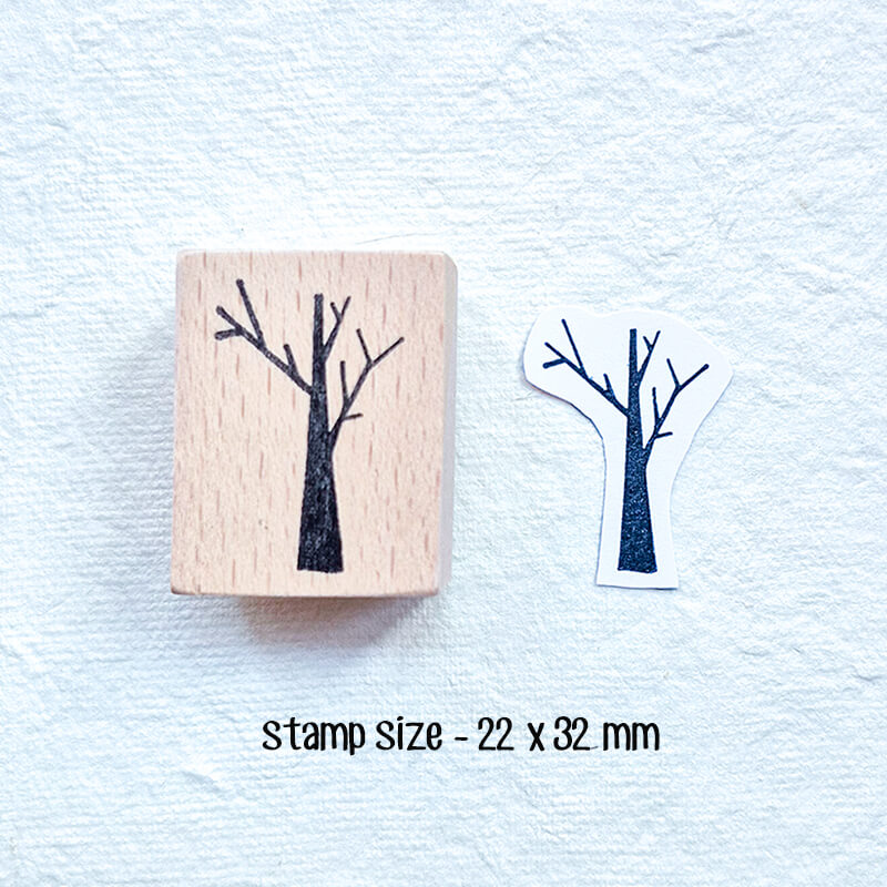 Little Pine Xmas Trees Forest Scrapbooking Wooden Stamp