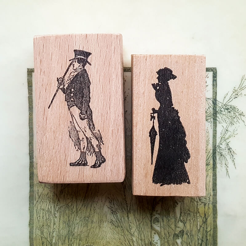 Victorian Art Literature Masquerade Masks  Scrapbooking Wooden Stamp