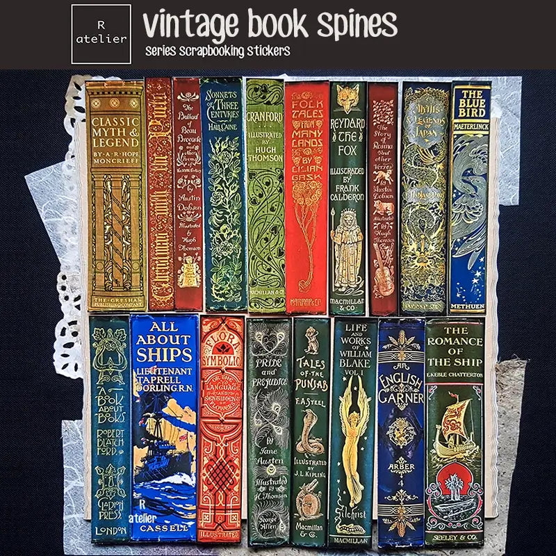 Vintage Book Spines | Decorative Scrapbooking Stickers