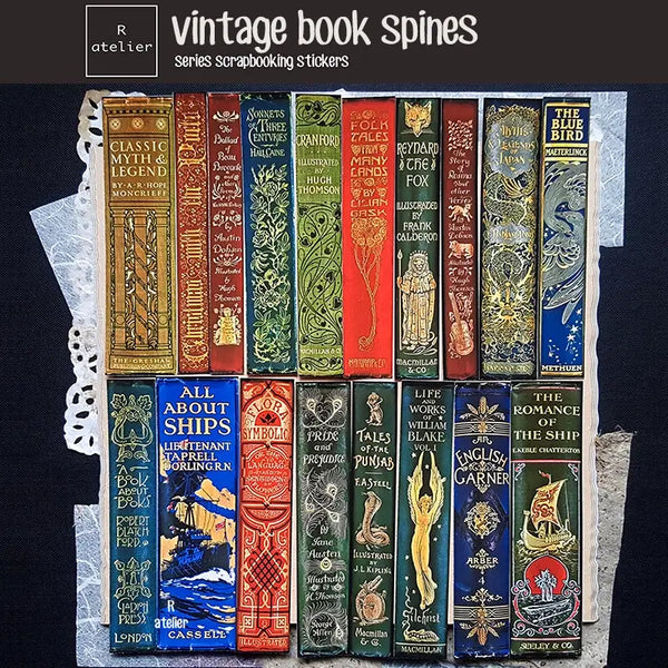 antique book spines