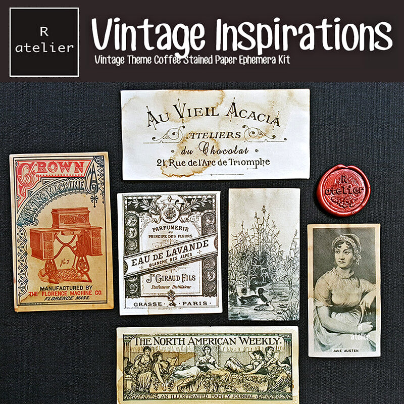 Vintage Inspirations Scrapbooking Paper Ephemera Kit