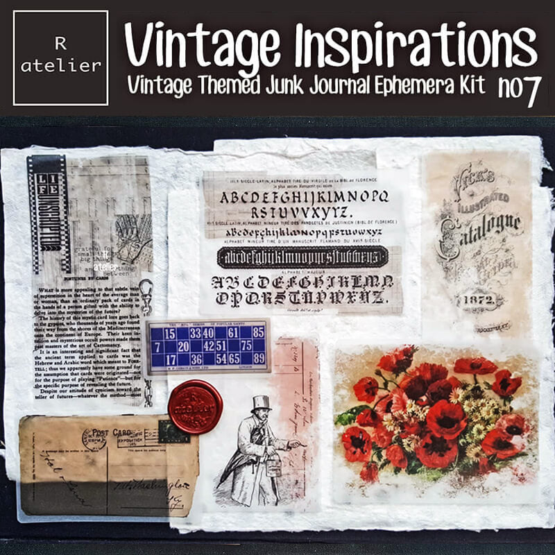 Vintage Inspirations Scrapbooking Paper Ephemera Kit