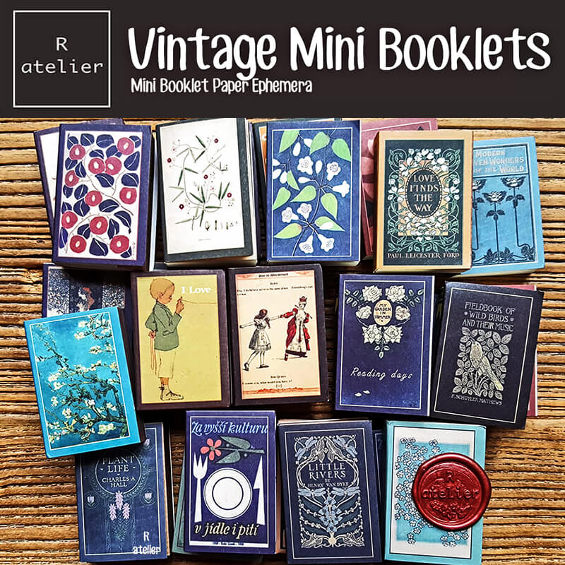 Vintage Themed Mini Scrapbooking Paper Booklets