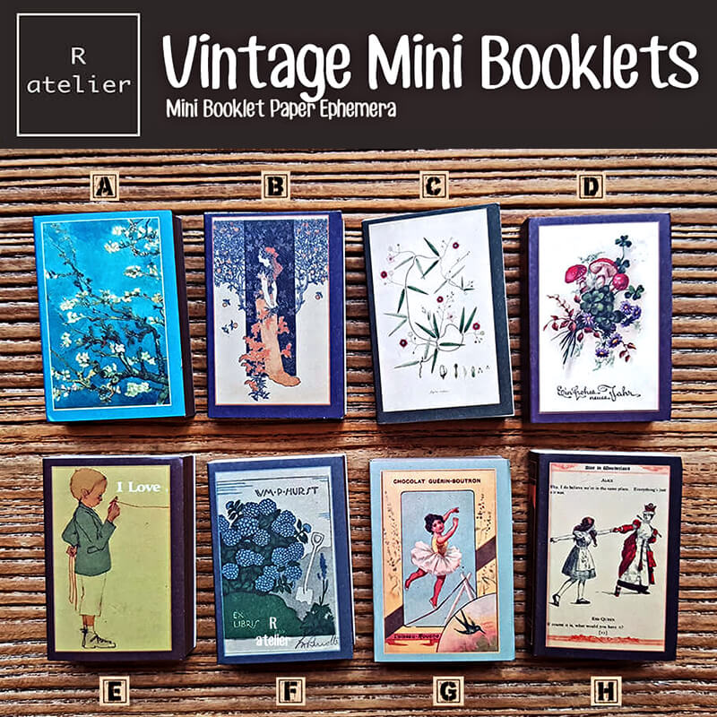 Vintage Themed Mini Scrapbooking Paper Booklets