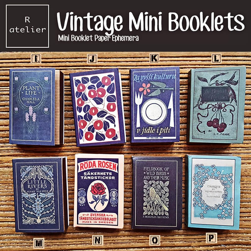 Vintage Themed Mini Scrapbooking Paper Booklets