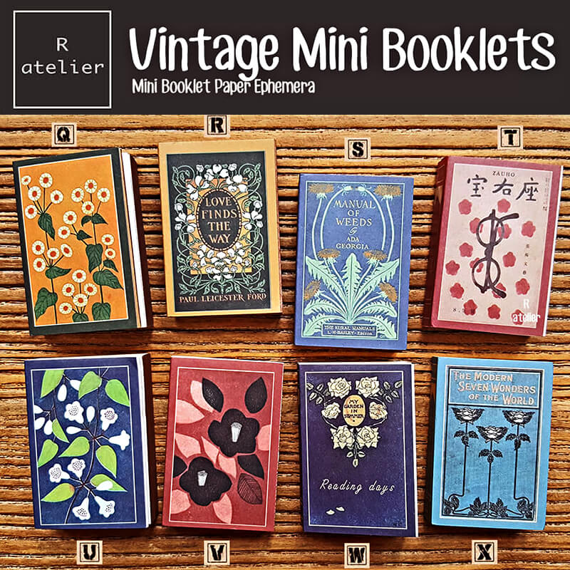 Vintage Themed Mini Scrapbooking Paper Booklets