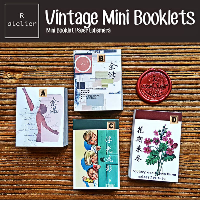 Vintage Themed Mini Scrapbooking Paper Mini Booklets