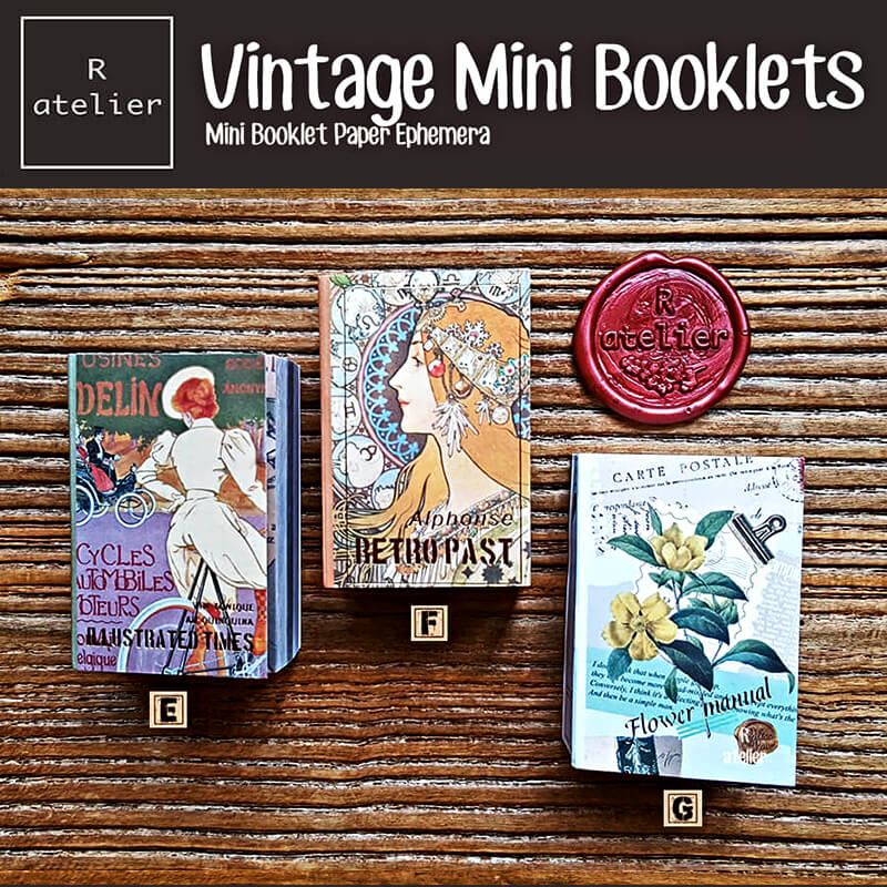 Vintage Themed Mini Scrapbooking Paper Mini Booklets