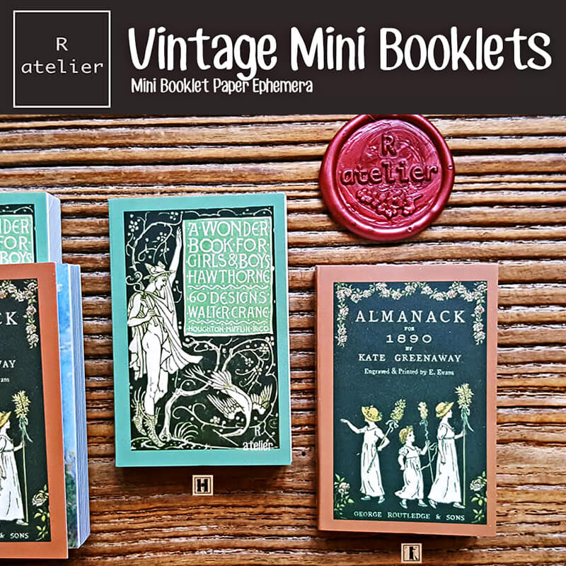 Vintage Themed Mini Scrapbooking Paper Mini Booklets