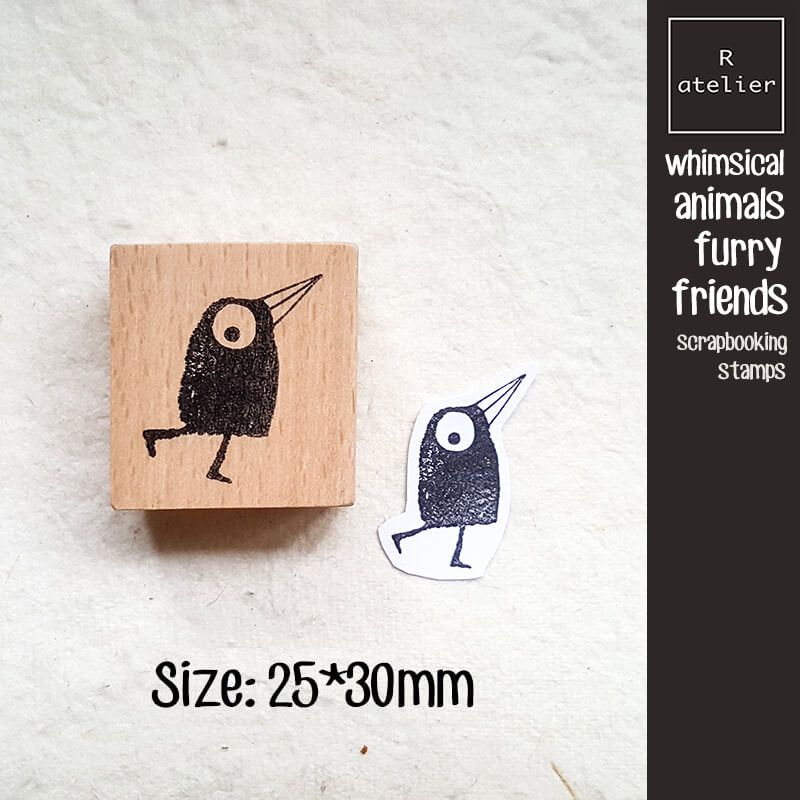 Whimsical Animals Furry Friends Scrapbooking Wooden Stamp
