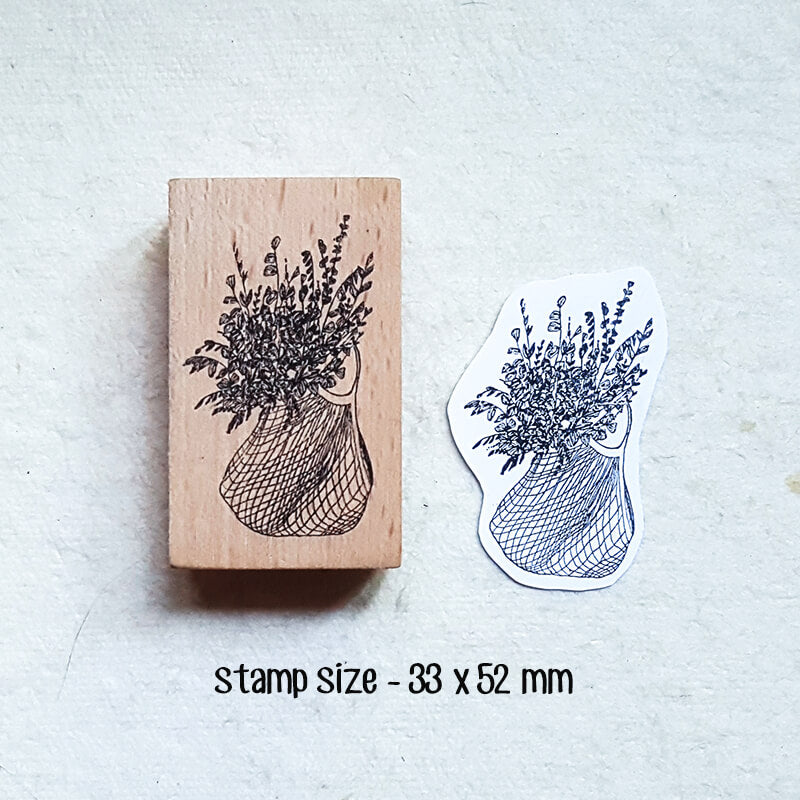 Flower Bouquet Floral Arrangement Scrapbooking Wooden Stamp