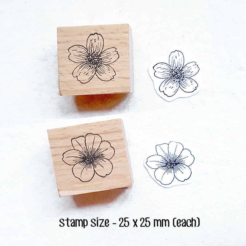 Summer Floral Flower Petals Scrapbooking Wooden Stamp
