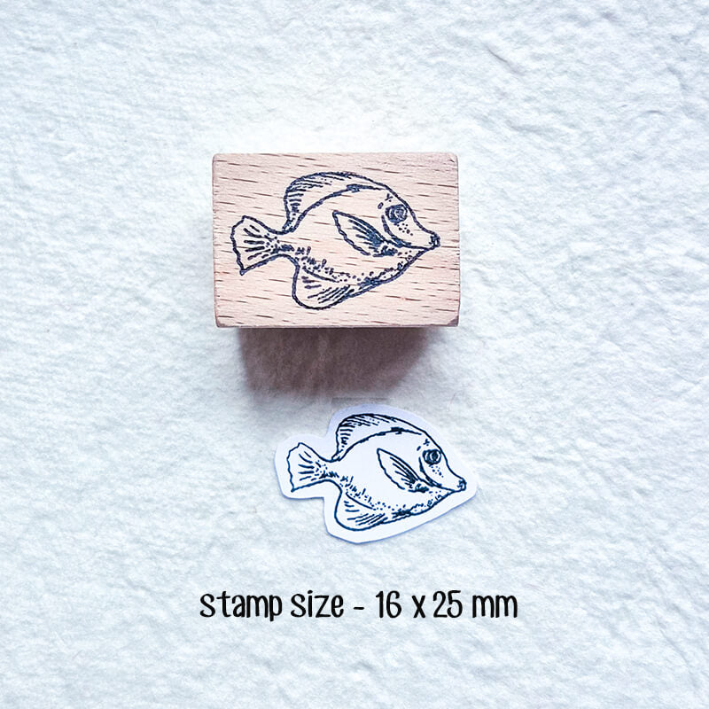 Ocean Saltwater Aquarium Fish Scrapbooking Wooden Stamp