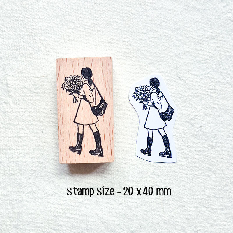 Stylish Girls Daily Life Diary Scrapbooking Wooden Stamp