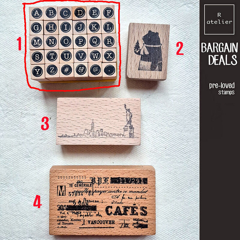 Bargain Pre-loved Scrapbooking Wooden Stamps