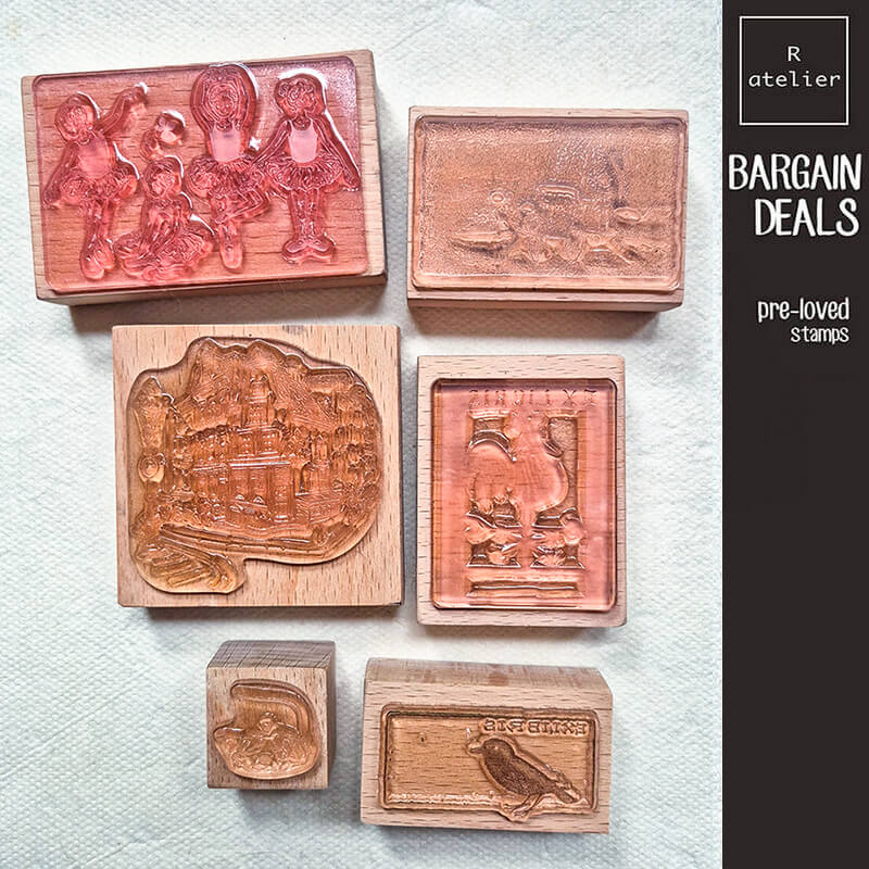 Bargain Pre-loved Scrapbooking Wooden Stamps
