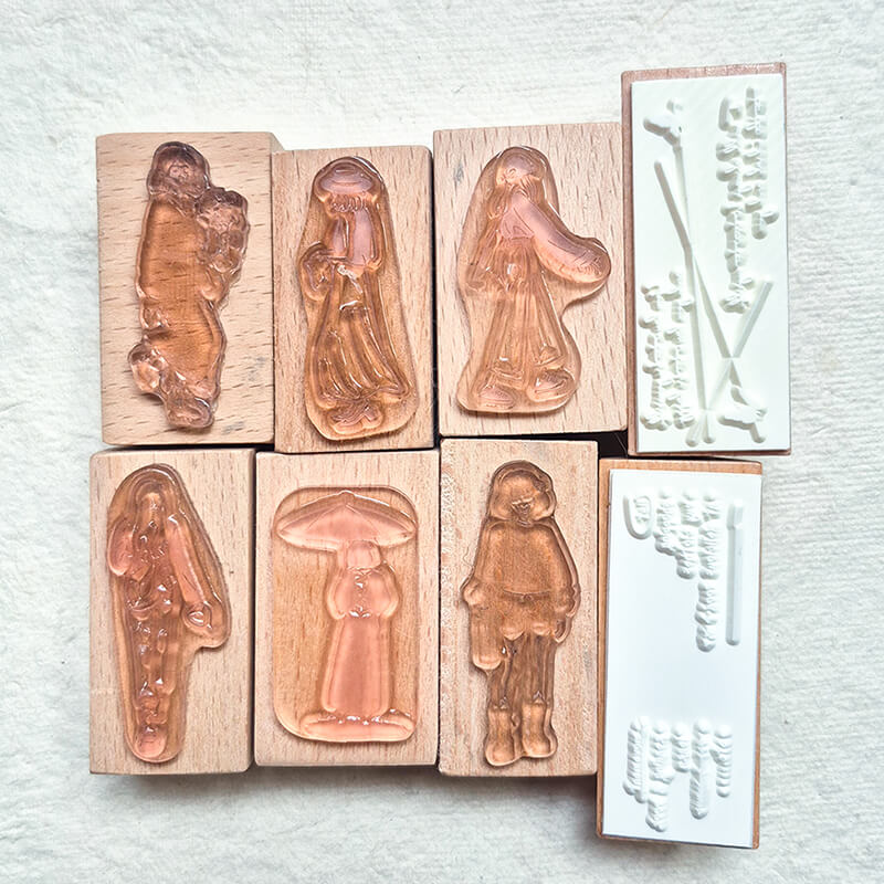 Bargain Pre-loved Scrapbooking Wooden Stamps