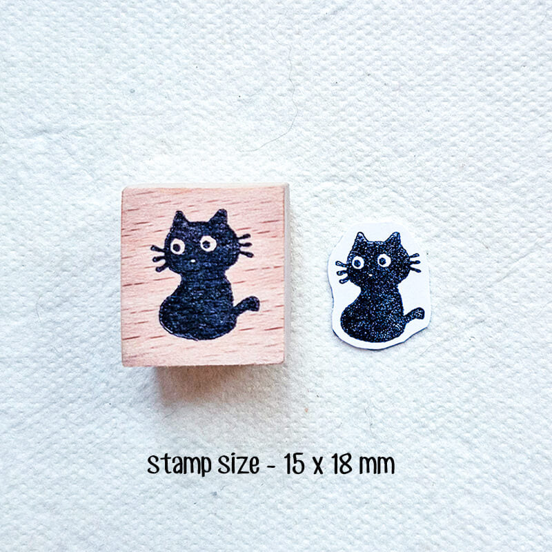Neko Black Kitty Cat Scrapbooking Wooden Stamps
