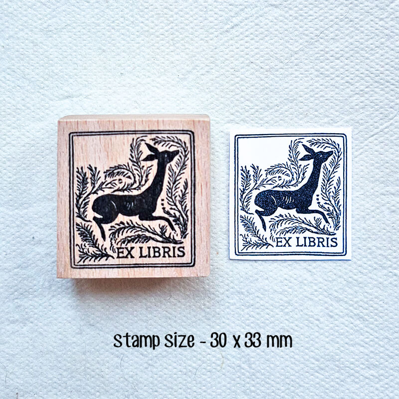 Bookplate Ex Libris Library Book Lovers Scrapbooking Wooden Stamp