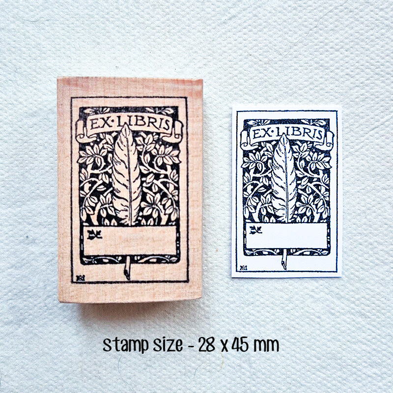 Bookplate Ex Libris Library Book Lovers Scrapbooking Wooden Stamp