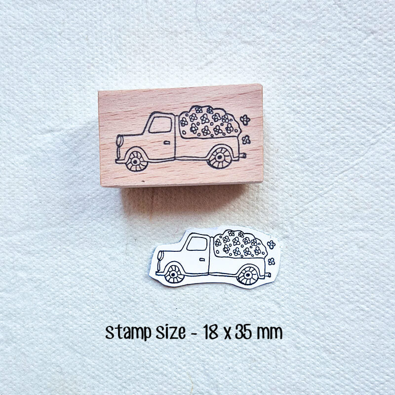 Whimsical Car Truck Transport Scrapbooking Wooden Stamps