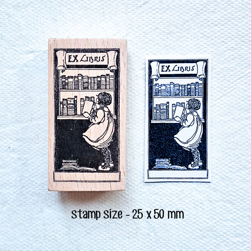 Bookplate Ex Libris Library Book Lovers Scrapbooking Wooden Stamp