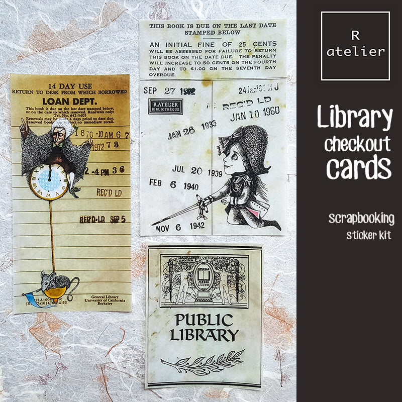 Library Checkout Cards | Scrapbooking Washi Stickers