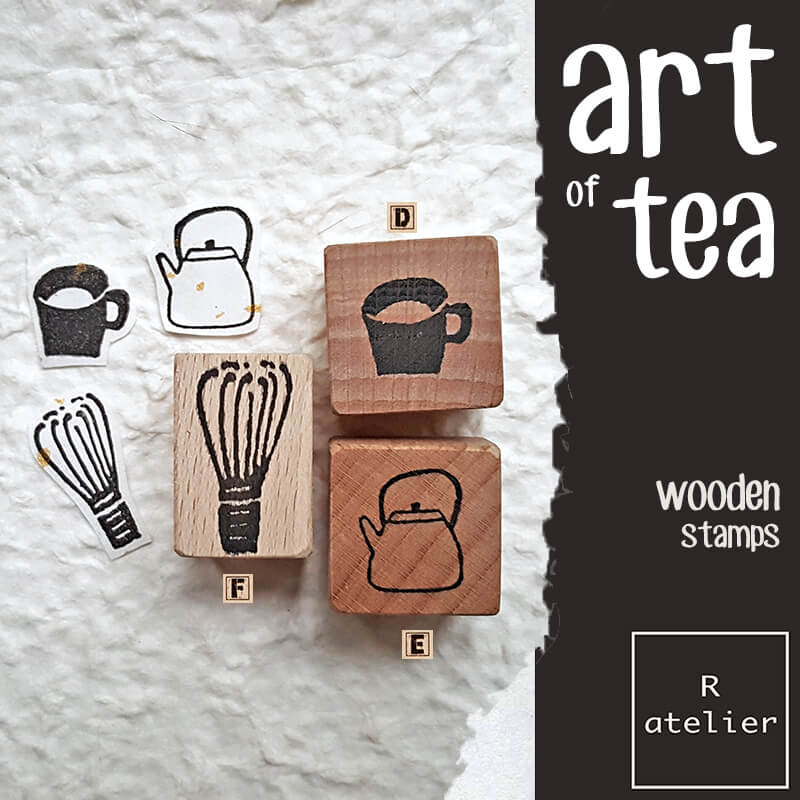 Art of Tea, little teapots Scrapbooking Wooden Stamps